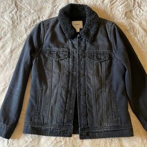 Old Navy Sherpa Lined Black Denim Jacket - S